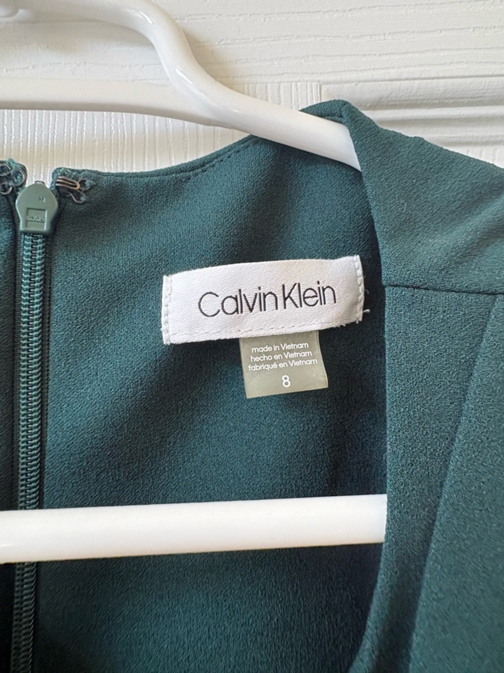 Calvin Klein Dark Green Sleeveless Midi Sheath Dress - Picture 2 of 2